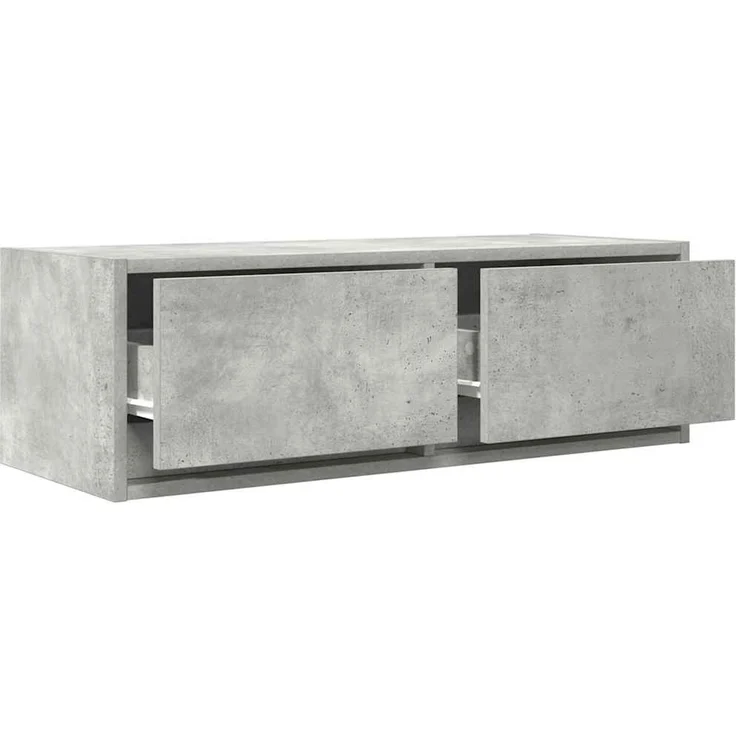 2 pcs TV-Schrank, Lowboard Betongrau 80x31x25,5 cm Holzwerkstoff – Bild 4