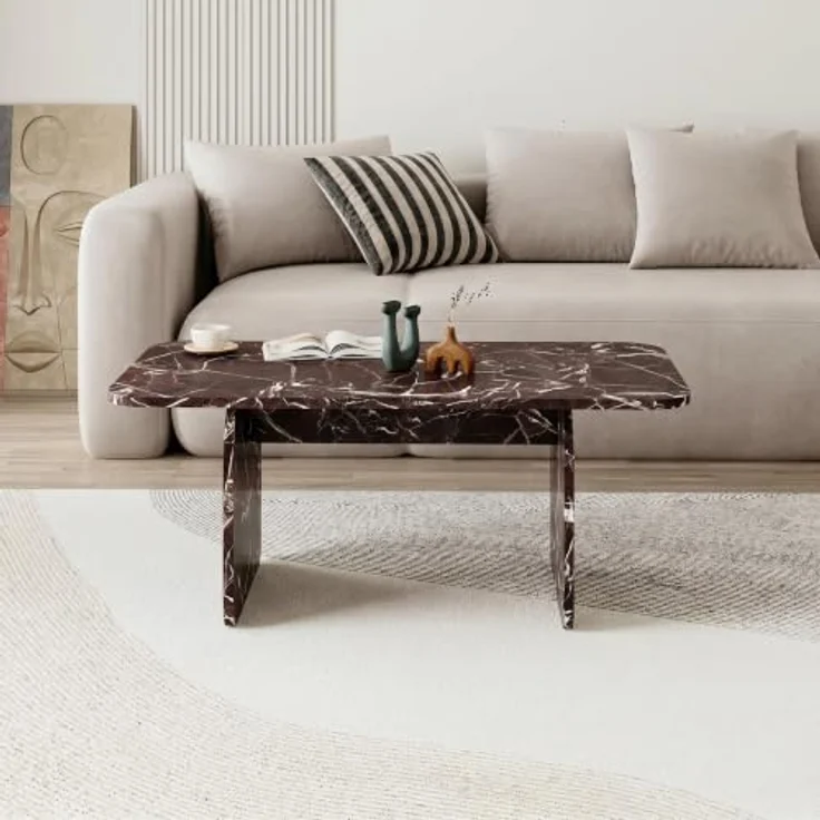 Skye Decor Couchtisch Pietra, Rosso Marmor, pflegeleicht, 100 cm breit – Bild 4