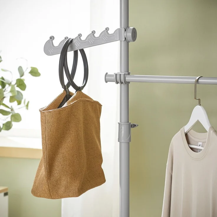 SoBuy FRG109-HG Garderobenständer, Metall, Pulverbeschichtung, Grau, 62 x 200 x 75 cm – Bild 5