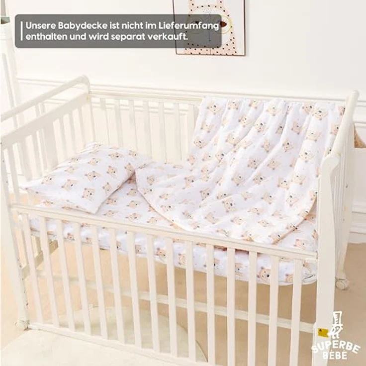 SUPERBE BEBE Kinderkissen Mit Kopfkissenbezug Baumwolle - Kissen für Kinder 1 bis 3 Jahre Größe 33x45 cm - Weiches Kissen Hypoallergen Maschinenwaschbar Ideal Fürs Bett oder Auf Reisen EIN Nickerchen – Bild 7