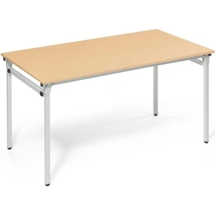 Soennecken Klapptisch 4-Fuß 1.400x700mm Gestell alusilber Platte buche