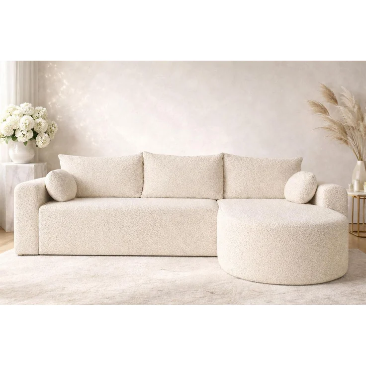 KRISAN MÖBEL Ecksofa GLOW in Beige Stoff QUELLE 255 x 75 x 182 cm Modernes Design trifft auf höchsten Komfort – Bild 2