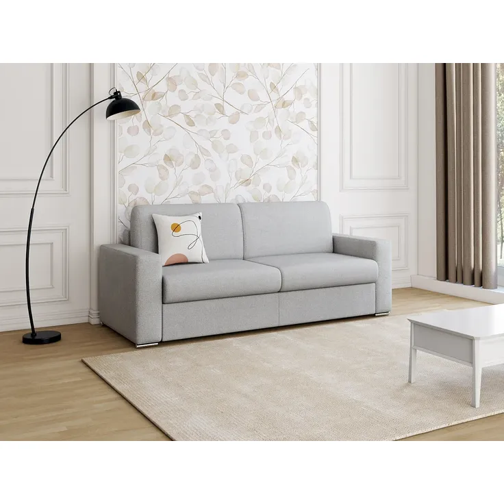 Vente-unique - CALITO Sofa Stoff Grau - B 223 cm94 cm x H 85 cm x L 214 cm