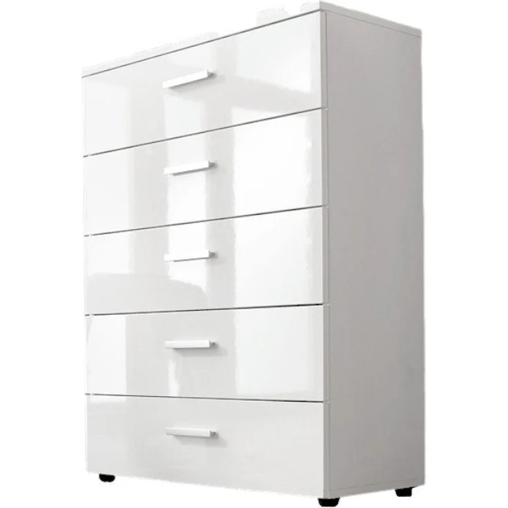moebel-dich-auf Schubkastenkommode MALAGA 6 (65 cm breit), Fronten in weiß Hochglanz – Bild 1