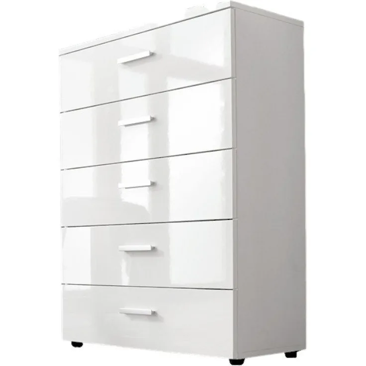moebel-dich-auf Schubkastenkommode MALAGA 6 (65 cm breit), Fronten in weiß Hochglanz
