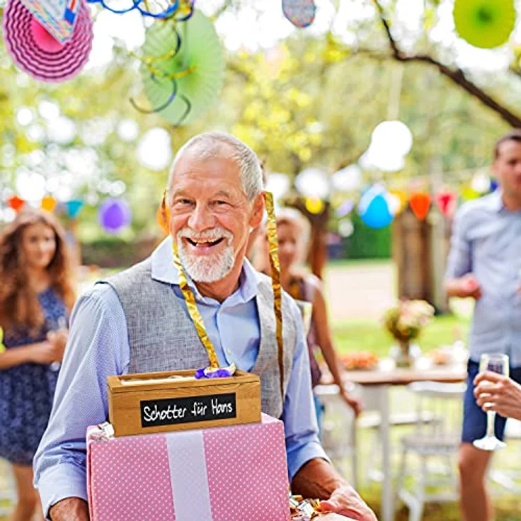 SURPRISA Geschenkbox Schotter-Schatulle Geldgeschenk, aus Pinienholz, 3 Fächer, Geschenk zur Hochzeit, Geburtstag usw. – Bild 7