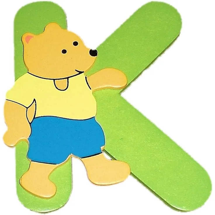 Bieco - Holzbuchstabe K, grün, Bär-Design