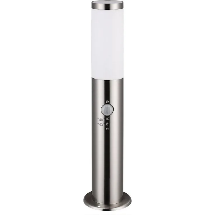 monzana Gartenleuchte, Außenleuchte mit Bewegungsmelder, Einstellbar Edelstahl 50cm IP44 Gartenlampe Wegeleuchte Außen Silber