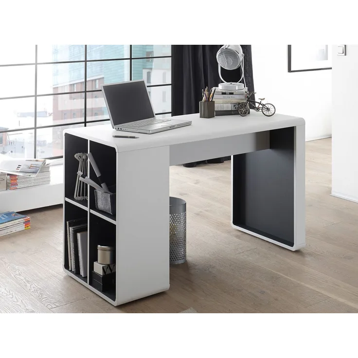 Schreibtisch >Blackpool< in Weiß matt - 119x76x59cm (BxHxT)