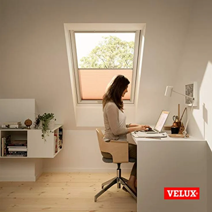 Velux Dachfensterplissee FHL S08 1016S, manuell, Farbe Weiß - 1016S, Aluminium Schiene, stufenlos positionierbar – Bild 5