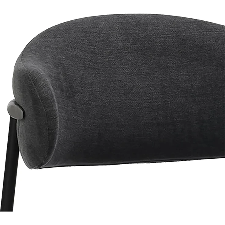byLIVING Esszimmerstuhl 2er Set Jersey/Webstoff dunkelgrau/Gestell Metall schwarz / 4-Fuß-Stuhl/Küchenstuhl/Polsterstuhl/B 58, H 78, T 54,5 cm – Bild 4