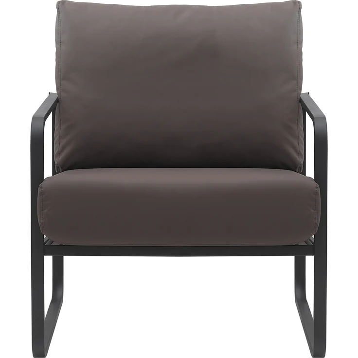 CLP Lounger Manea mit Metallgestell,braun Kunstleder – Bild 3