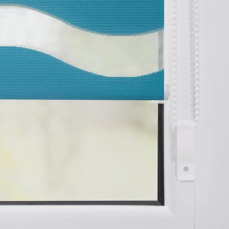 Lichtblick Sonnenschutzsysteme GmbH Doppelrollo Stockholm 100 cm x 150 cm (BxL) Petrol Duo Rollo in extravagantem Stil; Klemm- und schraubbar; Lichtdurchlässig und blickdicht – Bild 6
