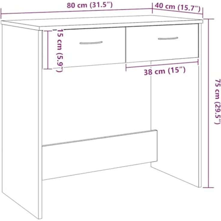 vidaXL Schreibtisch Artisan-Eiche 80x40x75 cm Holzwerkstoff 855993 – Bild 4