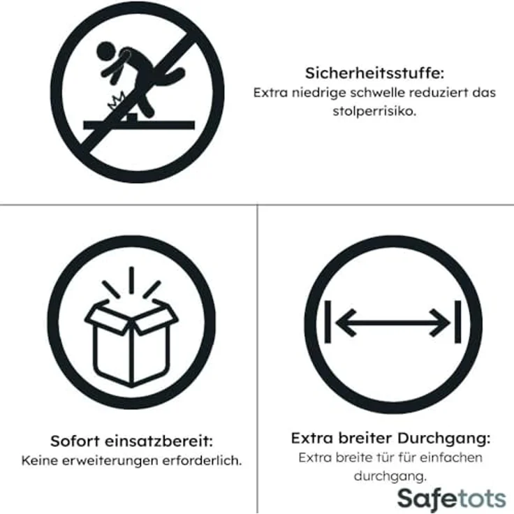 Bettacare Sicherheitsstuffen Haustiergitter, Schwarz, 68cm - 75cm, Extra Niedrige Durchgangshöhe, Druckmontage Sicherheitsgitter, Haustiergitter für Treppen, Einfache Installation – Bild 6