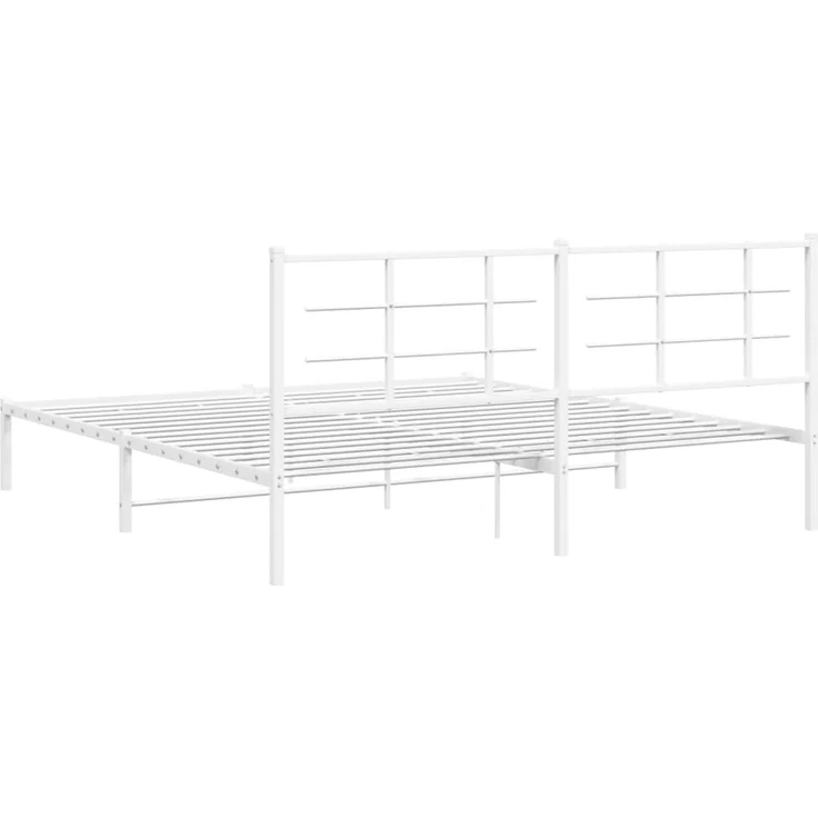 Doppelbett, Bettgestell Modernen mit Kopfteil Metall Weiß 180x200 cm d779e – Bild 7