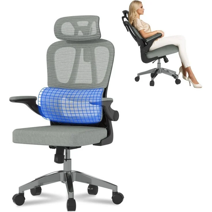 FLEXISPOT Bürostuhl Ergonomischer Schreibtischstuhl, Höhenverstellbarer Sitz, Arbeitsstuhl, Computerstuhl, 95°-120° – Bild 1