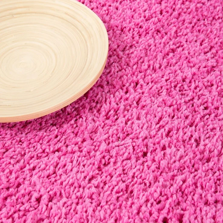 Vimoda Hochflor-Teppich Prime Shaggy Langflor Teppich pink, Rund, Höhe: 30 mm, Einfarbig Modern Läufer Pink Rosa – Bild 3