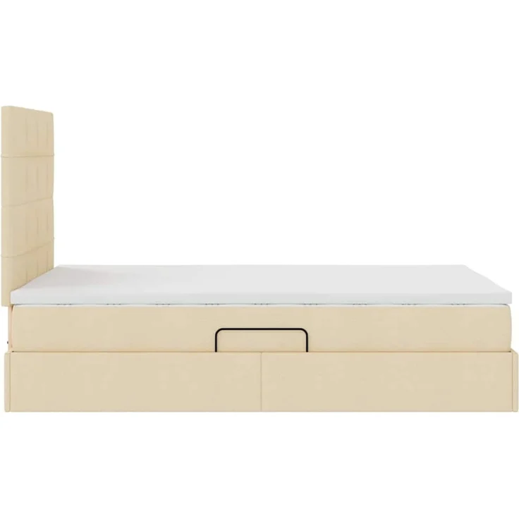 vidaXL LED-Speicherbett mit Matratze Creme 120 x 190 cm Stoff 3372406 – Bild 11