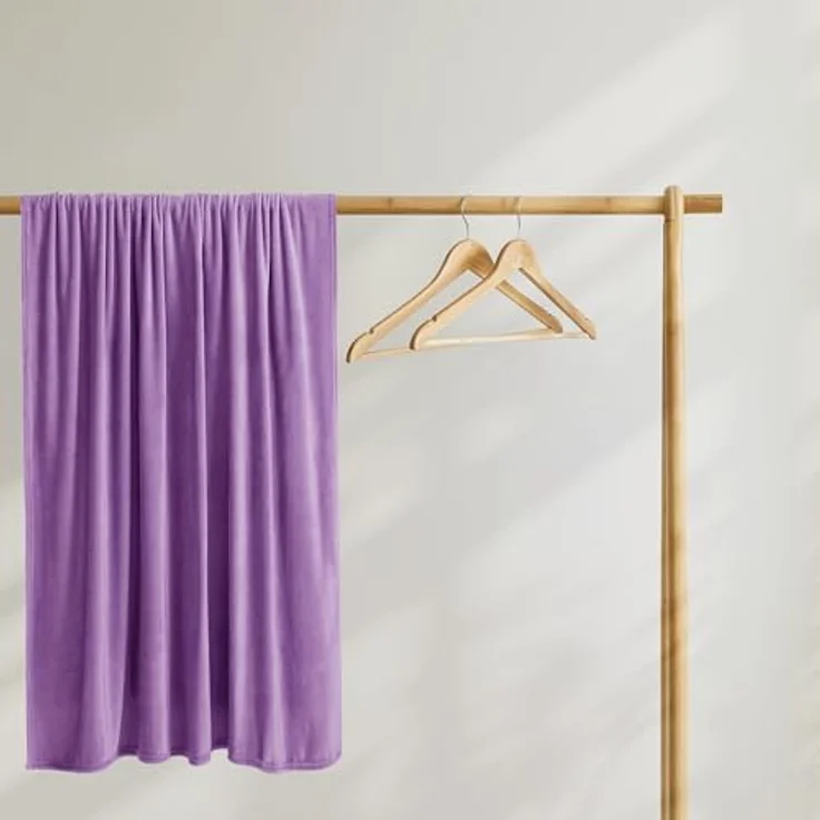 DecoKing Kuscheldecke 160x210 cm violett Decke Microfaser Tagesdecke Fleece weich sanft kuschelig Pflaume Violet Plum Mic – Bild 3