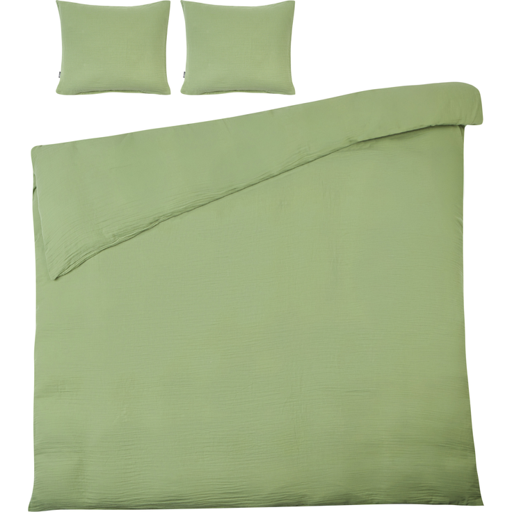 Bettwäsche-Set SUMNER Musselin 200x200 cm Grün – Bild 4