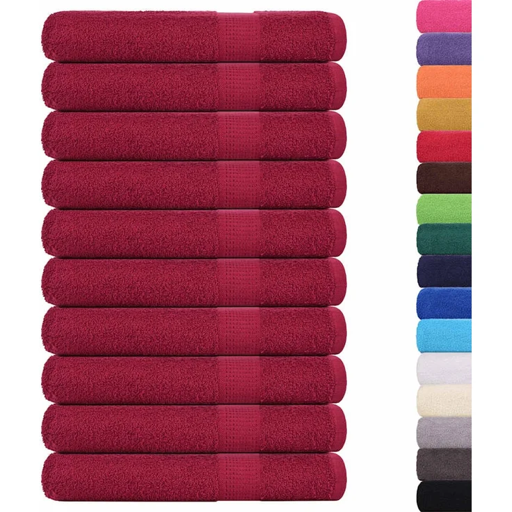vidaXL Handtücher FROGN 10 Stk. Bordeaux 100x200 cm 360 g/m² 136748 – Bild 2
