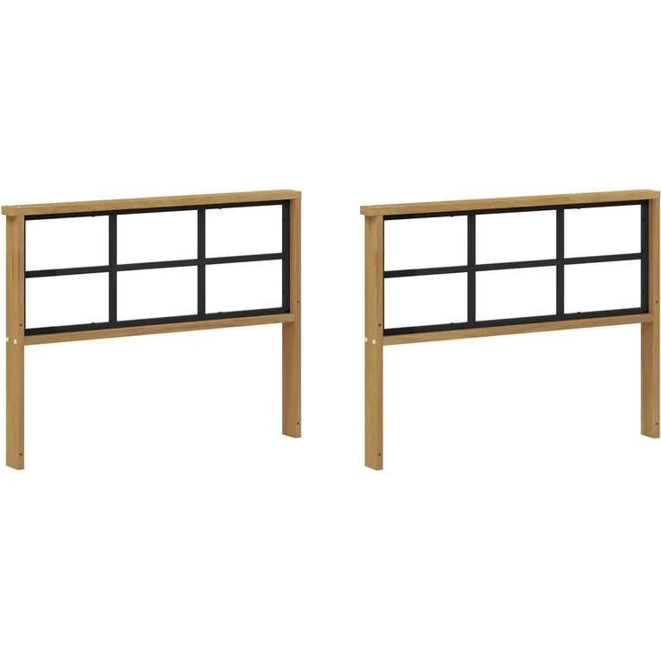 vidaXL Armlehnen Modul 2 stk. Weiß 80 x 6 x 61 cm Massivholz Akazie 901587 – Bild 2