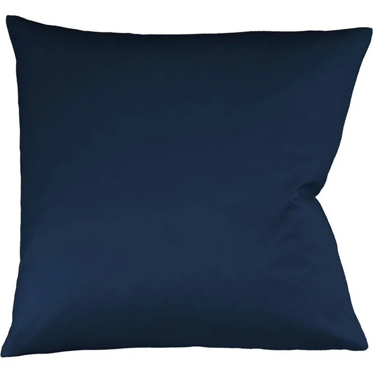Fleuresse Mako-Satin Kissenbezug Bezug 80x80 cm uni mit RV 6544 nachtblau