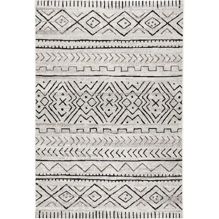 Karat Wohnteppich | Aztec | Bodenbelag für Flur & Wohnraum | Grau / 200x290 cm