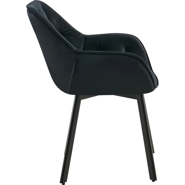 CLP 2er Set Drehbarer Esszimmerstuhl Antigo Samt,schwarz – Bild 7