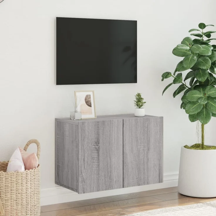 TV-Wandschrank, TV-Hängeboard Fernsehschrank Grau Sonoma 60x30x41 cm – Bild 3