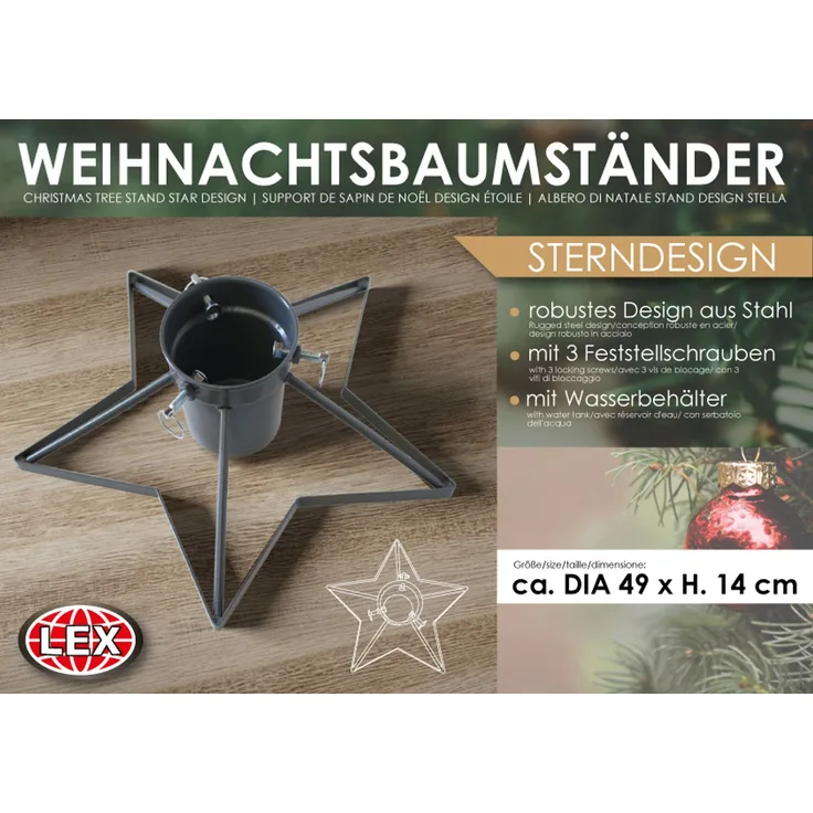 Weihnachtsbaumständer Tannenbaumständer Christbaumständer Stern schwarz