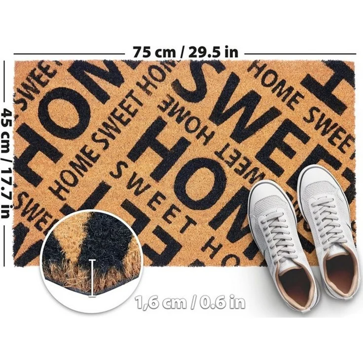 BRUBAKER Fußmatte 45x75 cm - Home Sweet Home - Schmutzfangmatte, Rechteckig, Höhe: 15 mm, Fußmatte für Außen und Innen - Wetterfest und Rutschfest – Bild 4