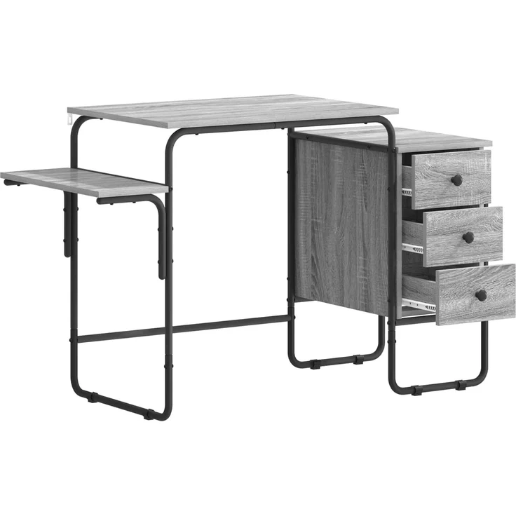 vidaXL Schreibtisch mit Stauraum Sonoma-Grau 120 x 50 x 75 cm 8007999 – Bild 3