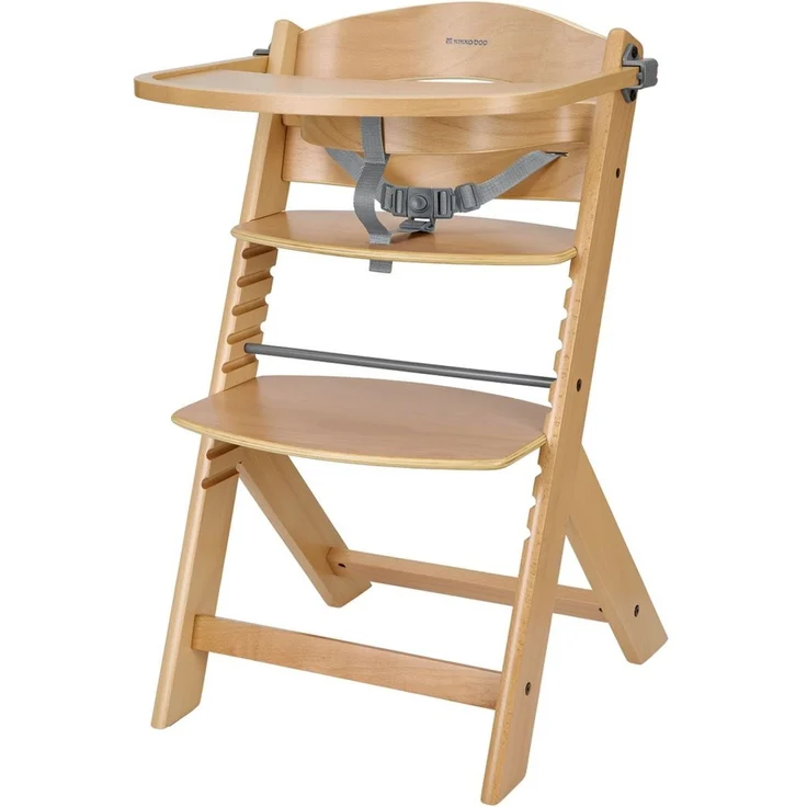 Kikka boo Kinderhochstuhl Nordy Holz Kinderstuhl Fußstütze verstellbarer Sitz braun – Bild 1