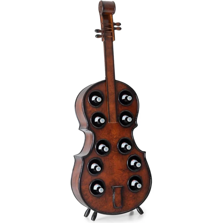 Stagecaptain Flaschenregal WR-10 Stradivino Weinregal für 10 Flaschen, Weinständer Holz stehend in Vintage-Optik "Cello" Design – Bild 6