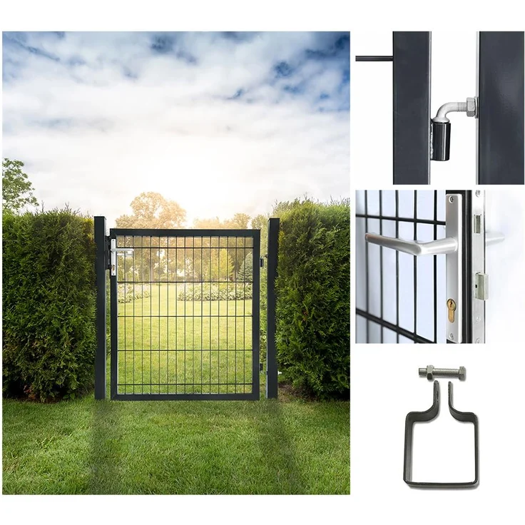 HOME DELUXE Gartentor für Doppelstabmattenzaun PORTARIUS - 160 cm Anthrazit – Bild 1