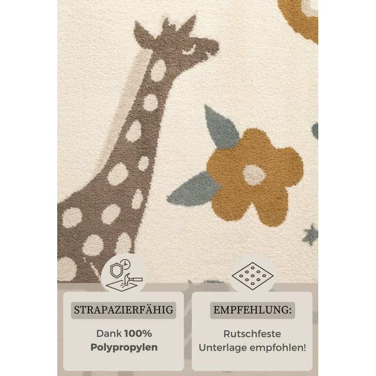 HANSE Home Kinderteppich Animal Safari, rechteckig, Höhe: 8 mm, Spielteppich, fest, Kinderzimmer, Kurzflor, Spielunterlage – Bild 3