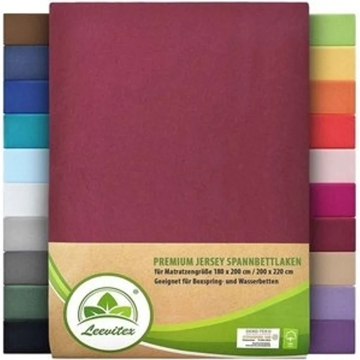 leevitex® Spannbettlaken Premium 195, Gummizug: Rundum, blickdicht, Anti-Pilling, 97% Baumwolle, 3% Elasthan, 40 cm Steg – Bild 6