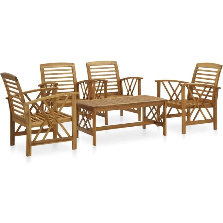 vidaXL 5-tlg. Garten-Lounge-Set Massivholz Akazie 3057986