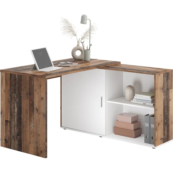 Schreibtisch Winkelschreibtisch Bürotisch Arbeitstisch Homeoffice ca. 119x124 cm VALLEY Old Style