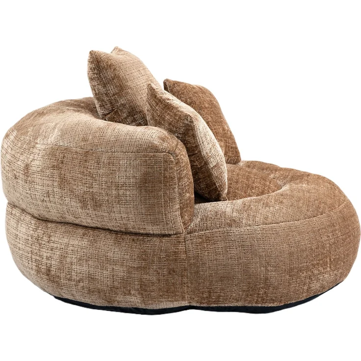 DESVIAE Sitzsack aus Chenille, Kaffee, 108x52x108 cm, mit Armlehnen und hoher Rückenlehne – Bild 9