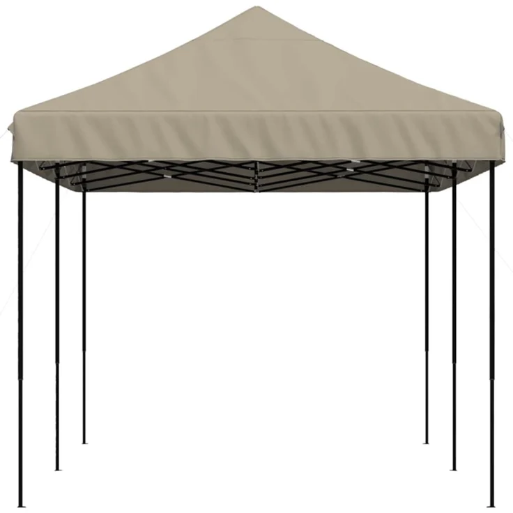 Partyzelt Faltbar, Gartenzelt Pop-Up Taupe 580x292x315 cm – Bild 5