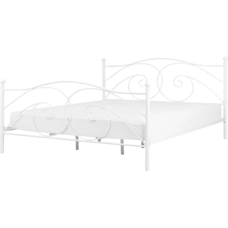 Metallbett weiß Lattenrost 140x200 cm DINARD