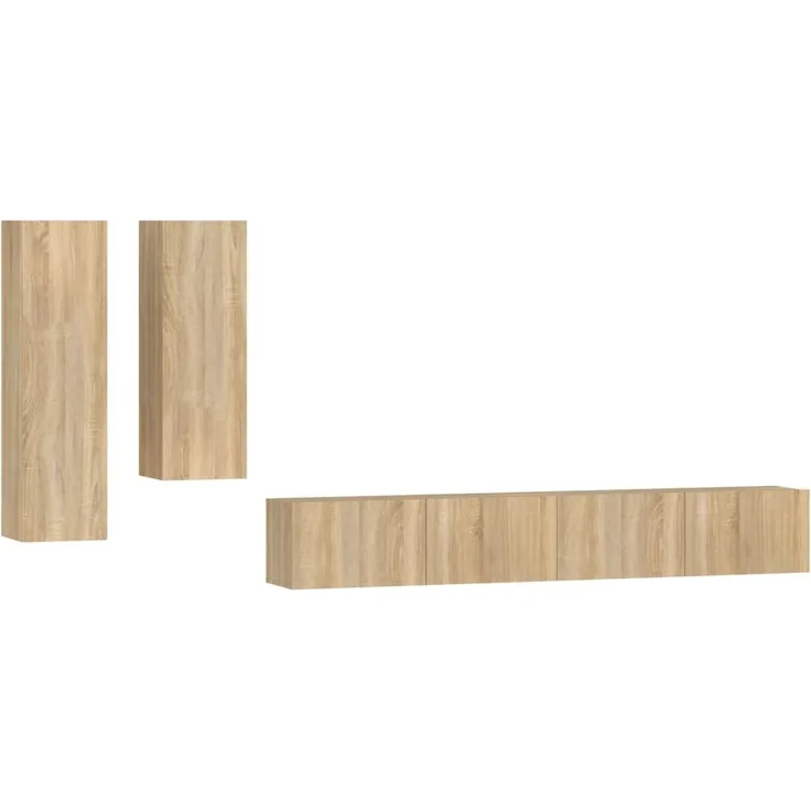 vidaXL 4-tlg. TV-Schrank-Set Sonoma-Eiche Holzwerkstoff 3114632