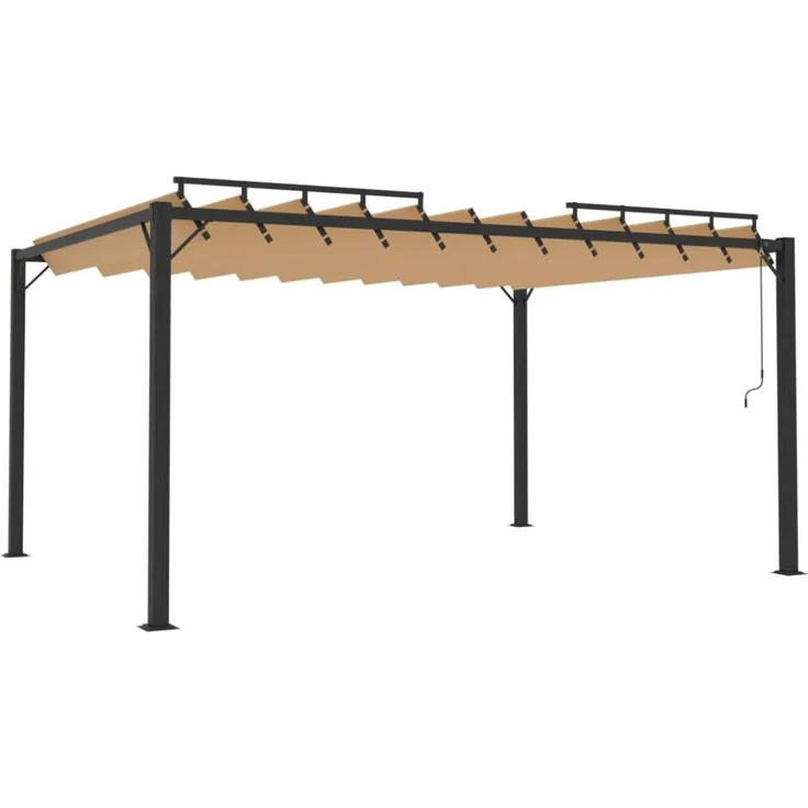 vidaXL Pergola mit Lamellendach 3x4 m Taupe Stoff und Aluminium 313928 – Bild 8