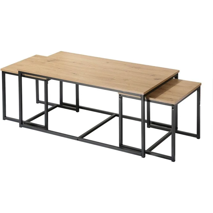 Casâme Couchtische zum Ausziehen im 3er Set - Eiche