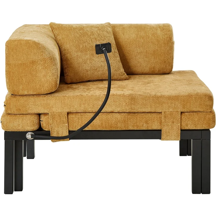 ZUBALIYA Sofa, für Wohnzimmer und Apartments, mit stabilem Untergestell, für den täglichen Gebrauch, für funktionale Raumgestaltung, Natur – Bild 16