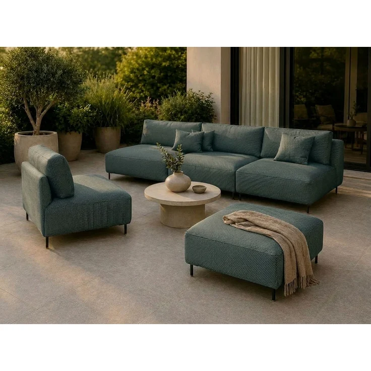 Garten Lounge Set SUN – Outdoor Möbel Set mit Sofa, Sessel und Hocker, UV-beständig und wasserabweisend – Bild 1