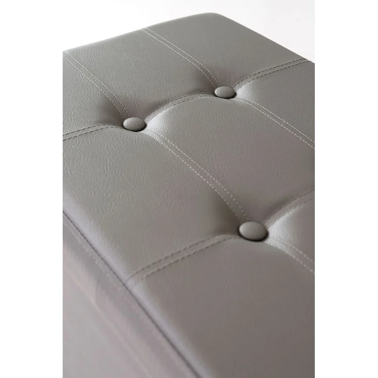 dibea Sitzbank faltbar, stabil & komfortabel, mit großem Stauraum (80 L), Kunstlederbezug & gepolsterter Sitzfläche, 76x38x38 cm, grau – Bild 5